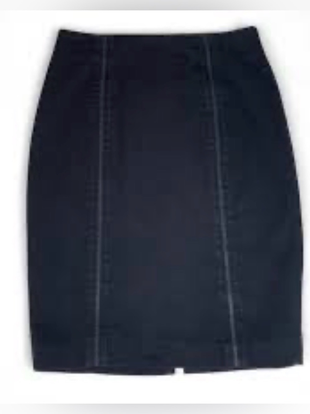 Elizabeth and James Black Denim Pencil Skirt Exposed Back Zipper Size 2